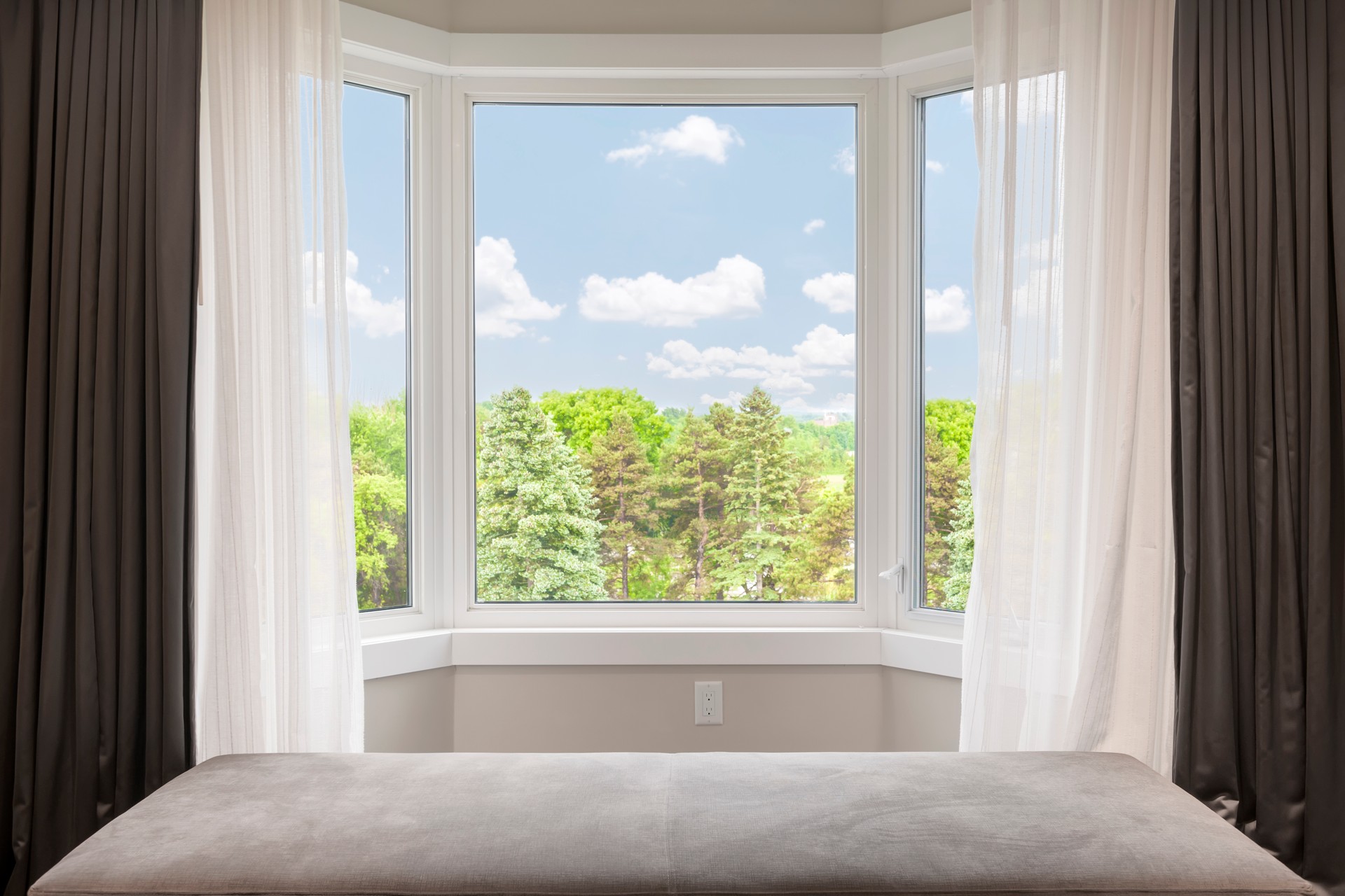 Bay window with summer view